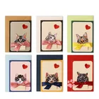Card Animal Aegean Gift Custom Card Latest Wedding Card Designs Animal Cute Cat Cat Embroidery Greet Card Thank You