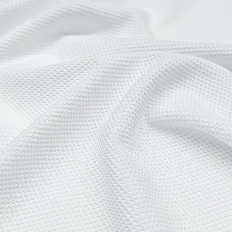 Quick Dry Solid Knitted Eyelet Fabric 100% Polyester Material Bird Eye Fabric for Sportswear factory
