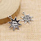 Silver Pendants 100pcs/bag 23x18mm Antique Silver Plated Zinc Alloy Sun Charms Pendants ABD-C12314