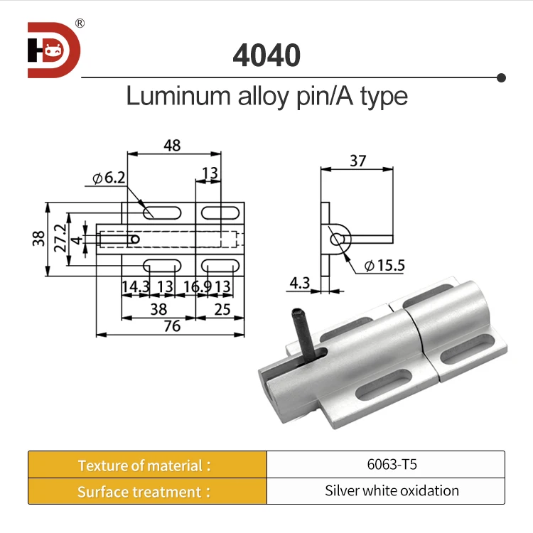 Aluminum Alloy Precision Machining Door Bolt Industrial Aluminum Profile Assembly Door Frame Aluminum Pin 3030/4040 Universal supplier