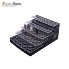 Polish 5 Tiers Black Acrylic Rack Stand Plexiglass Cosmetic Display Stand Acrylic Display Nail Polish