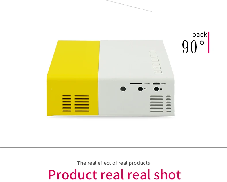 Wholesale Prices Outlet Hot Network Yellow / Black YG 300 LED Portable 500LM 3.5mm 320x240 Mini Projector Home Media Play