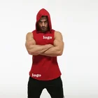 Singlet Fast Delivery Custom Logo Bodybuilding Singlet Fitness Gym Muscle Sleeveless Hooded Tank Top For Man