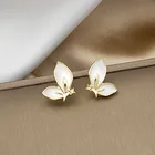 Alloy Earrings Mini Butterfly Women Alloy Diamond Earrings Dripping Oil Portable White Stud Earrings