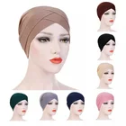 Hijab Hijab Scarf Fashion Plain Full Cover Inner Hijab Muslim Woman Stretch Turban Bonnet Solid Color Scarf Hat