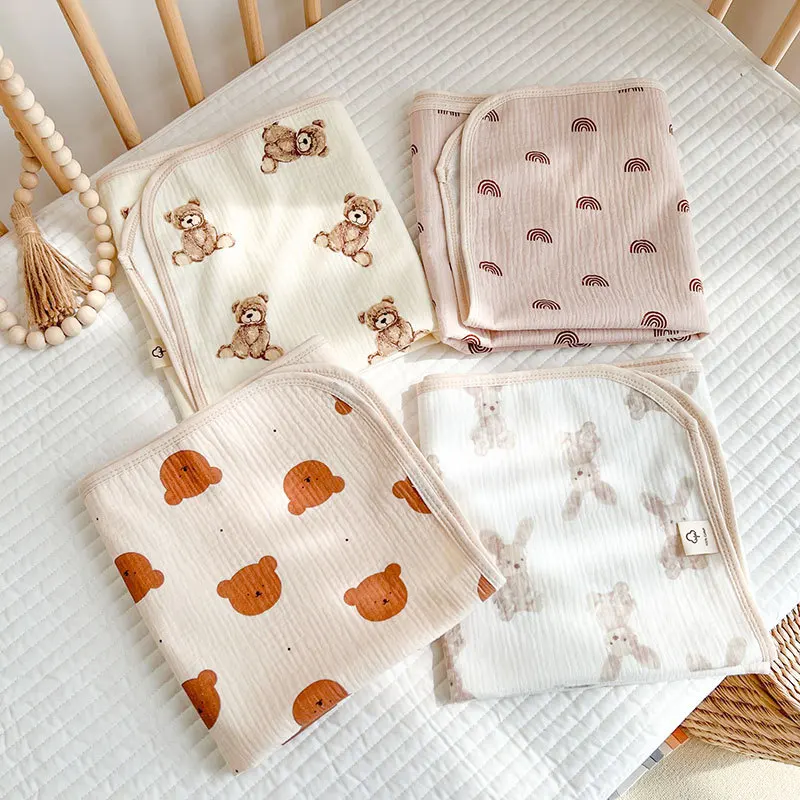 Foldable and Portable Cradle Pad Cotton Muslin For Baby Bedding Baby Muslin Changing Mat