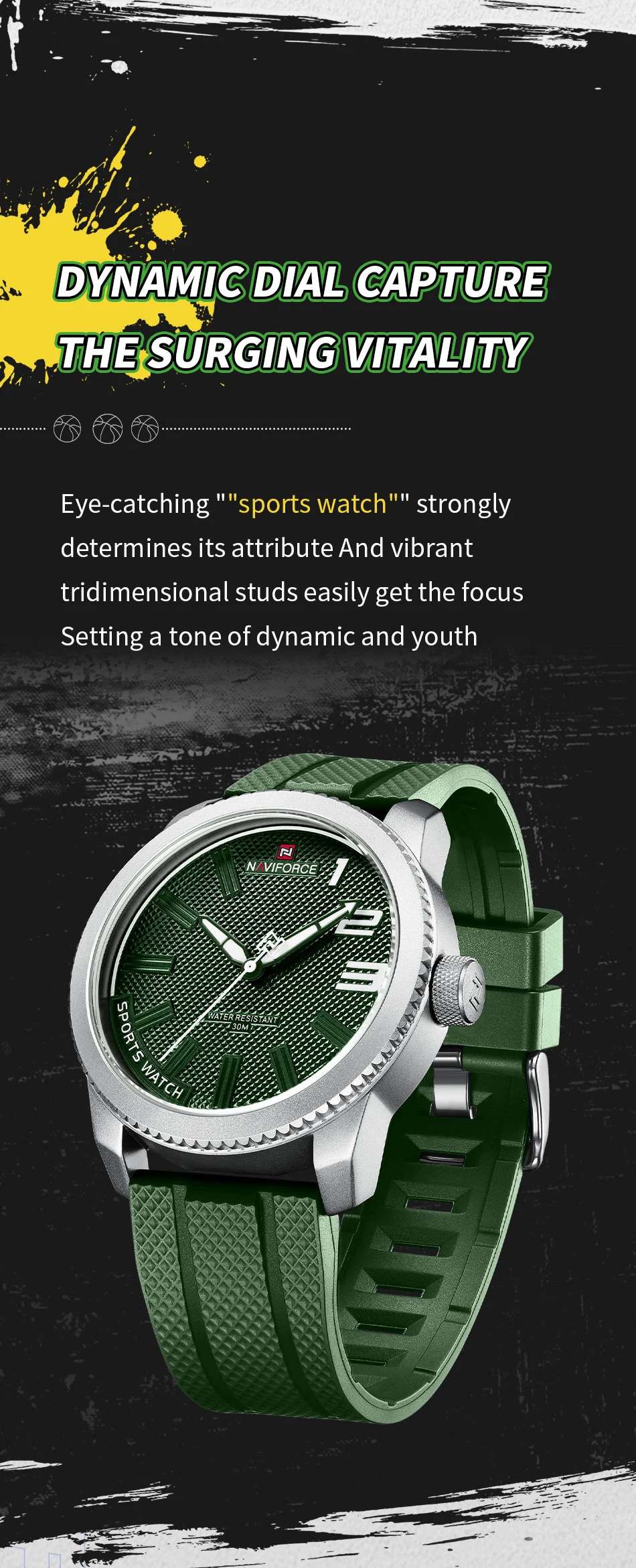 NAVIFORCE Men Wristwatch Top Brand Luxury Waterproof Watch Rubber Sport Business Original Quartz Male Clock Gift 9202T