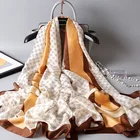 Scarf Custom Brand Design Digital Printing Large 90 180cm Famous Brand Scarf 2021 New Trending Silk Scarvs