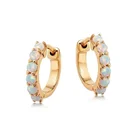 Huggie Hoop Gemnel Yiwu Jewelry Hot Sale Ladies Gold Plating Opal Brass Huggie Hoop Earring