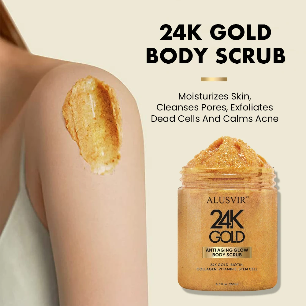 Luxury 24k Gold Skin Care Set Face Cleanser Serum Cream Body Scrub Facial Gel Mask Anti Aging Wrinkle Private Label Skincare