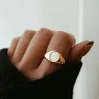 Shell Band Ring Minimalist INS Fashion US6/7/8 Gold Plated PVD Plating Stainless Steel Shell Band Ring