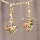 Heart Earrings Fashion Peach Heart Shaped Natural Starfish Earrings Acrylic Clear Resin Starfish Earrings Wholesale