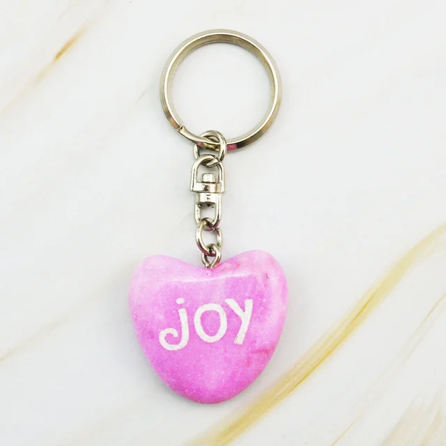 Custom Stone heart Keychain With Engraving Pocket Stone For Customizable Letters Cheap keychains for gift