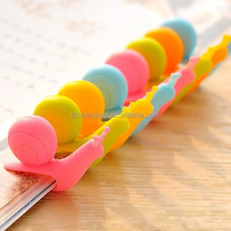 product food grade bpa free heat resistant multi function snail shape silicone cartoon drink markers tea bag spoon clips holders-8