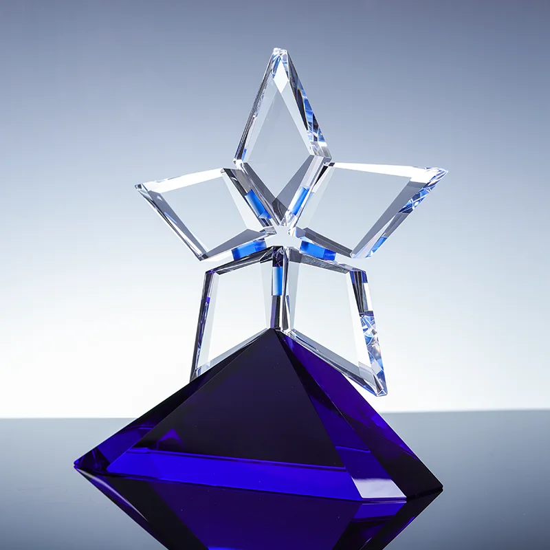 New Arrive Star Design Crystal Champions League Award With Customized Logo supplier