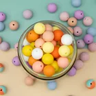 Chain Beads Custom Food Grade Baby DIY Pacifier Chain Accessories 16mm Bulk Silicone Focal Beads