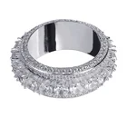 Cz Ring Hot Selling Hip Hop Micro Paved 5 Rows Diamonds Tennis CZ Rotating Ring