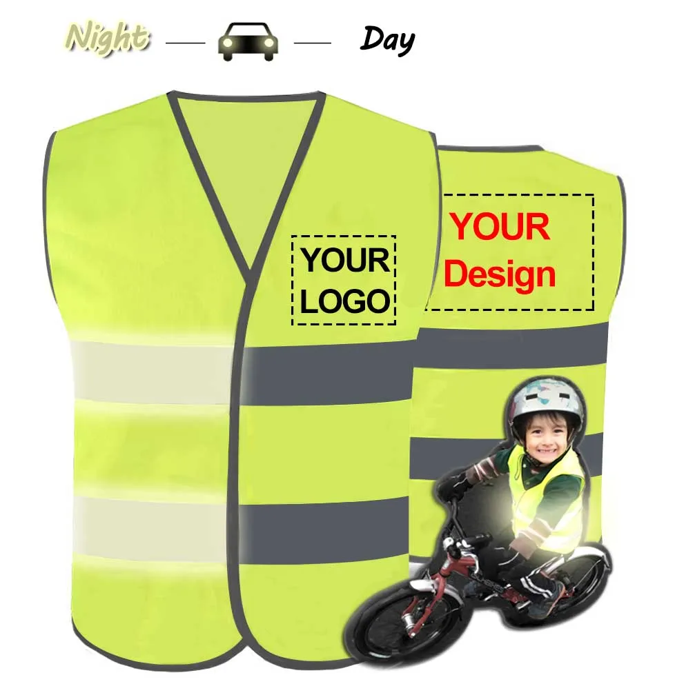 for 4 to 5 Feets Kids Kid's Safety Vest Childrens High Visibility Polyester Waistcoat Gilet Jacket