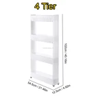 Shelf Space Slim Slide Tower Movable Assemble Plastic Bathroom Shelf Wheels Space Saving Organizer