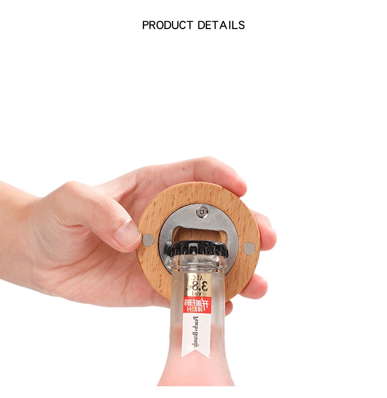 Wholesale Custom Logo Wooden Bamboo Magnetic Beer Bottle Opener As Decor or Wedding Favors Gifts