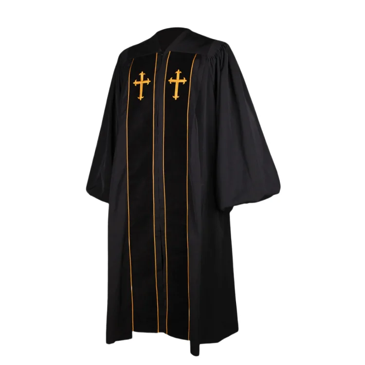 Wholesale Elegant RT Wesley Church Clergy Robes Custom Designs with Wheat-Like Decorative Accents manufacture