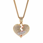 Cubic Zirconia Heart Wholesale Custom Cubic Zirconia Paved Heart Band-aid Heart Hip Hop Pendant