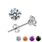 Stud Earrings Crystal Earrings 925 Sterling Silver Jewelry Stud Earrings Cubic Zircon Crystal Stud Earrings