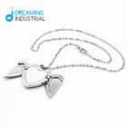 Necklace Sublimation Blank Metal Heart Shape Angel Wing Necklace Ornament