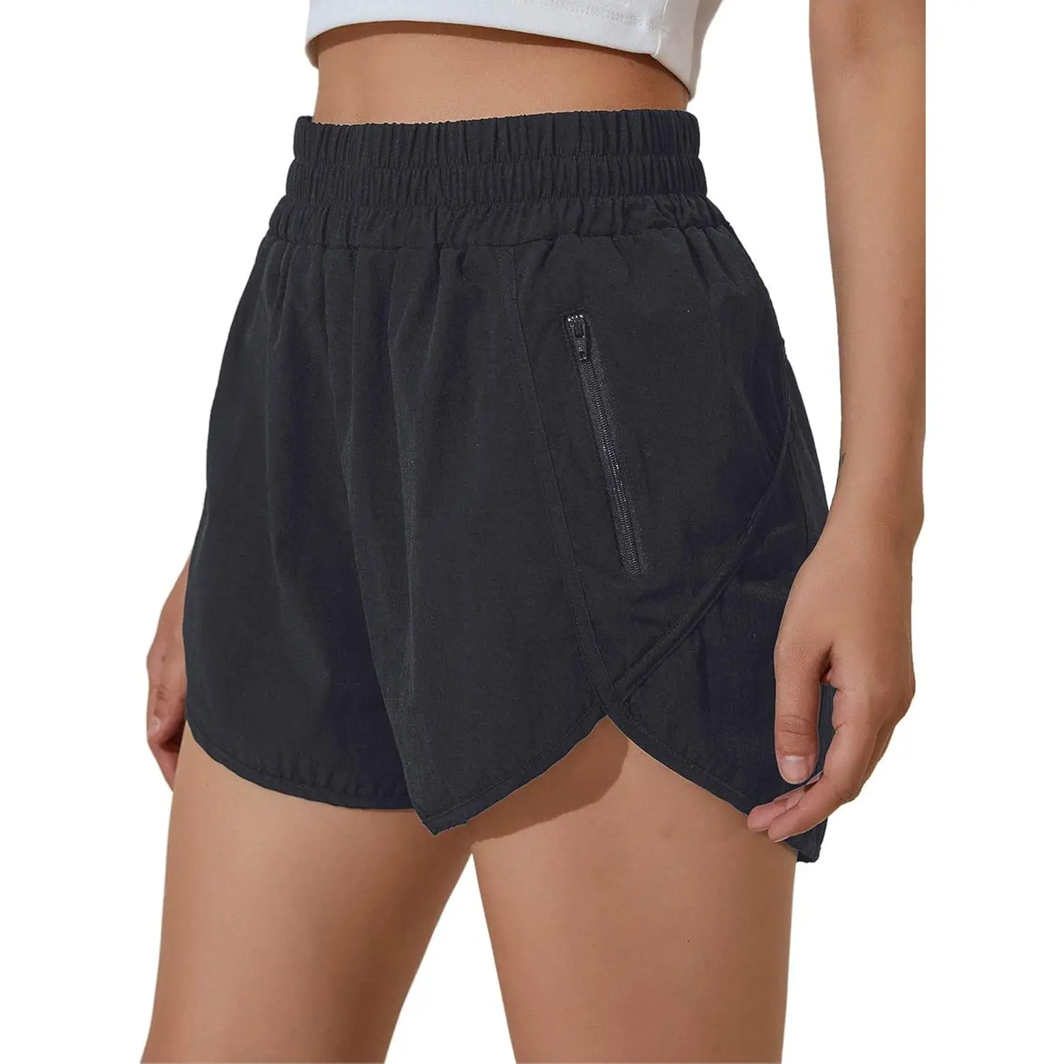 Premium Women's Elastic High Waisted Running Shorts Pockets 2.5" XS Sporty Workout Quick Dry Athletic Shorts Hot Shorts Logo He7d24047e1114590b7bc651e39ef88c3t