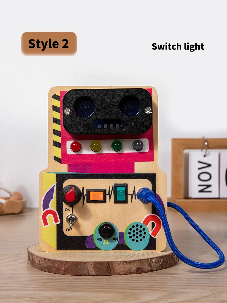 Jouets éducatifs pour enfants, lumière LED électronique, accessoires de planche sensorielle en bois pour bébés, jouets montessori pour tout-petits, fabrication