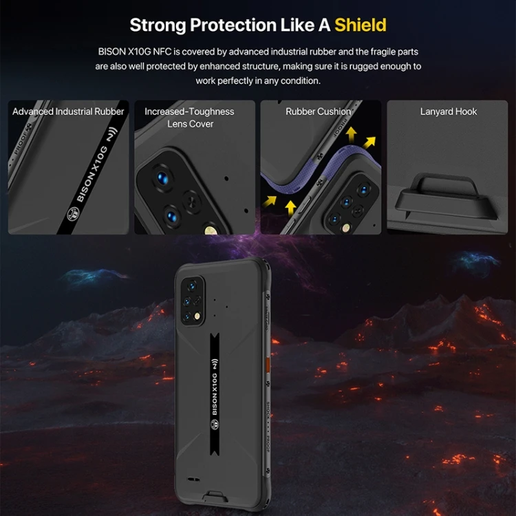 Wholesale Price UMIDIGI BISON X10S NFC Rugged Phone 4GB+64GB 6.53 Inch Android 11 6150mAh 4G Mobile Phone Smart Phone 16 He7db9bfb4b7b46b89eb8e3c99ab1247fo