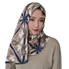 Scarf Wholesale Women Muslim Hijabs Foulard Printed Turkish Silk Hijab Scarf