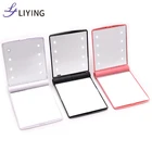Mirror Top Seller Customized Logo Foldable Led Hand Mirror Makeup Cosmetic Mirror With 8 Led Light