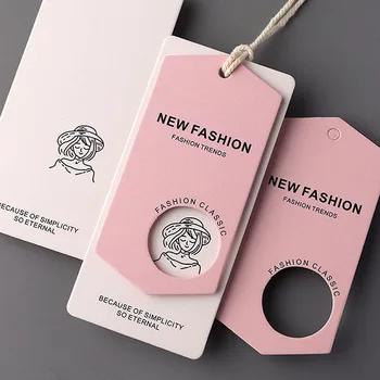 Hot Sale Promotional Price Custom Private Brand Name Printing Logo Double Layered Paper Hang Tags for Different Clothing