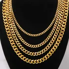 Necklace Hip Hop Trend Men's Titanium Steel Miami Milled Six-sided Chain Vacuum Plating Cuban Chain Necklace