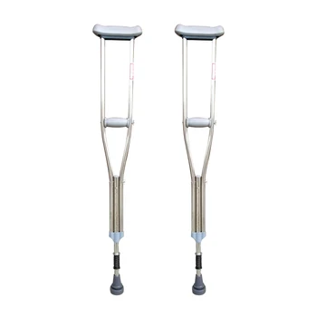 Walking Cane AdjustableUnderarm Crutches Axillary Crutches for Injuried Elderly