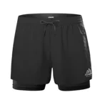 Black Men Quick Dry Gym Athletic Running Shorts With Phone Pocket