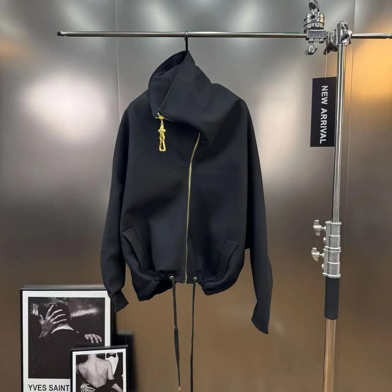 Autumn Casual Fashionable Stylish Lapel Zipper Long Sleeve Bomber Jacket Loose Fit Slimming Versatile Top Trendy Instagram supplier