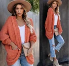 With Women Sweater Cardigan FYB Casual Autumn Fashion Long Cable Cardigan With Chunky Stitch Women's Sweater
