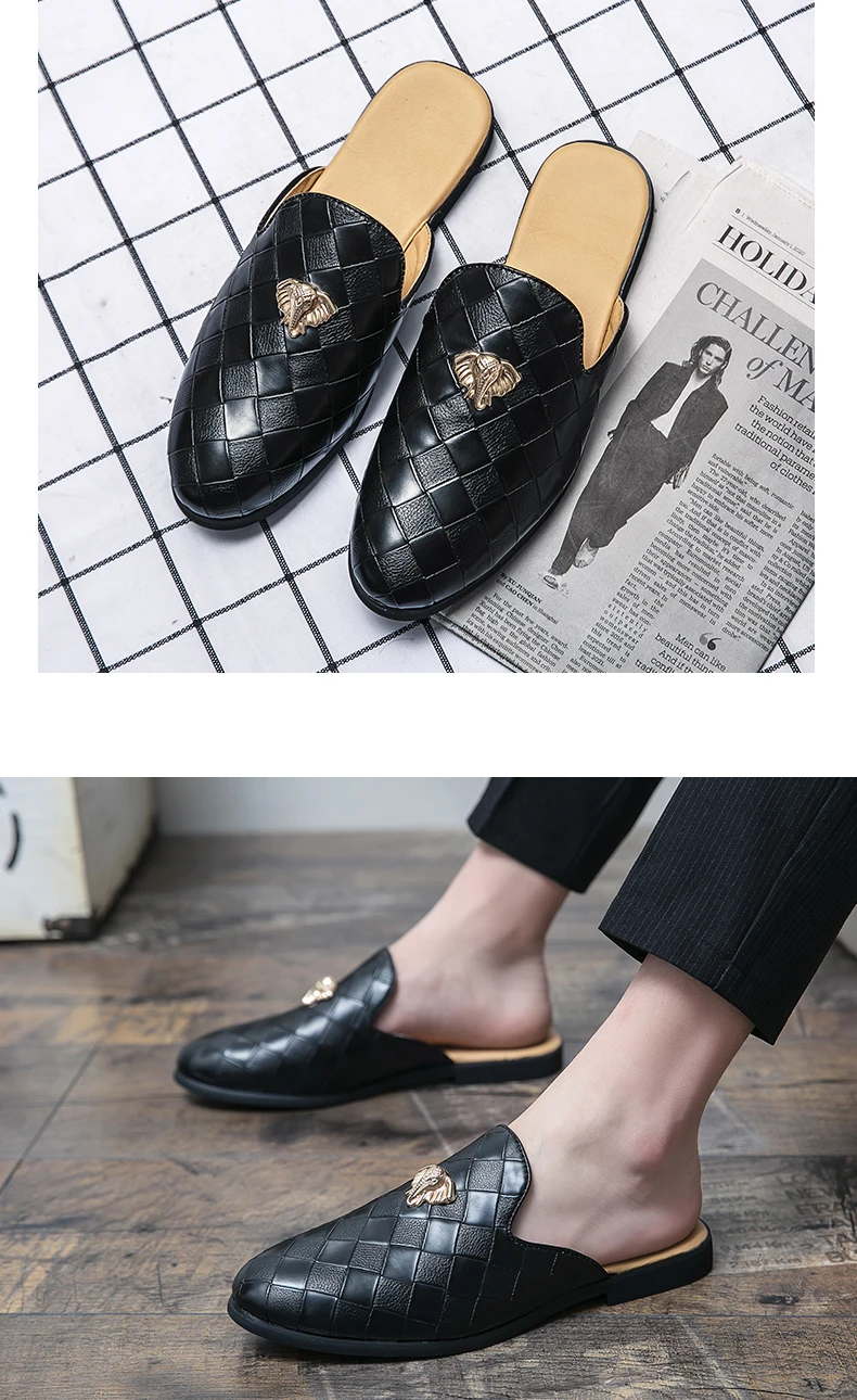 Genuine Leather Upper Half Shoes for Men Black S219-2204 (STOCK ITEM) 18 PRISTINE