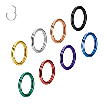 Surgical 316L Stainless Steel 16G 18G 20G Nose Ring Septum Hinged Tragus Cartilage Helix Earrings Women Body Piercing Jewelry