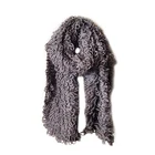 Fur Scarf Winter Scarf Keep Warm Lady Fashion Stole With Fur Knit Stitch Acrylic Yarn Solid Color Winter Scarf