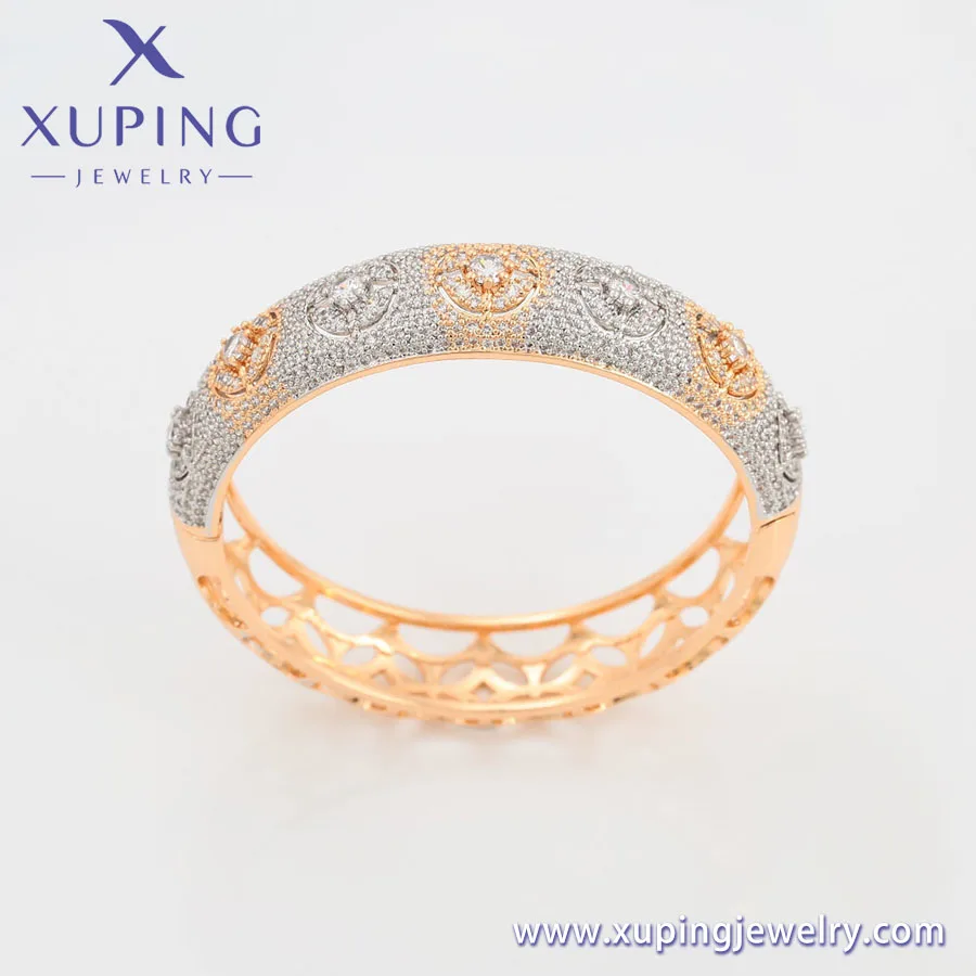 A00390604 XUPING jewelry Free sample luxurious high end fantasy hand jewelry Synthetic CZ 3A+ gold plated copper women bangle