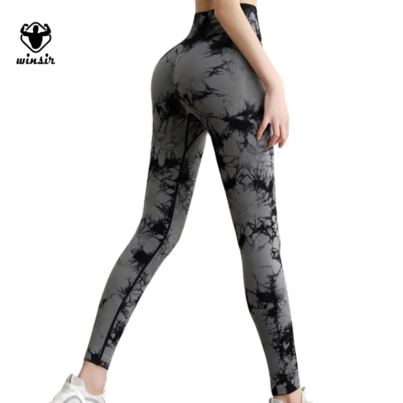 Black Liquid Marble Print High Waisted 