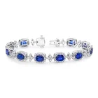 Silver Bracelet Braceletsilver Wholesale 925 Sterling Silver Cushion Blue Sapphire Bracelet For Women