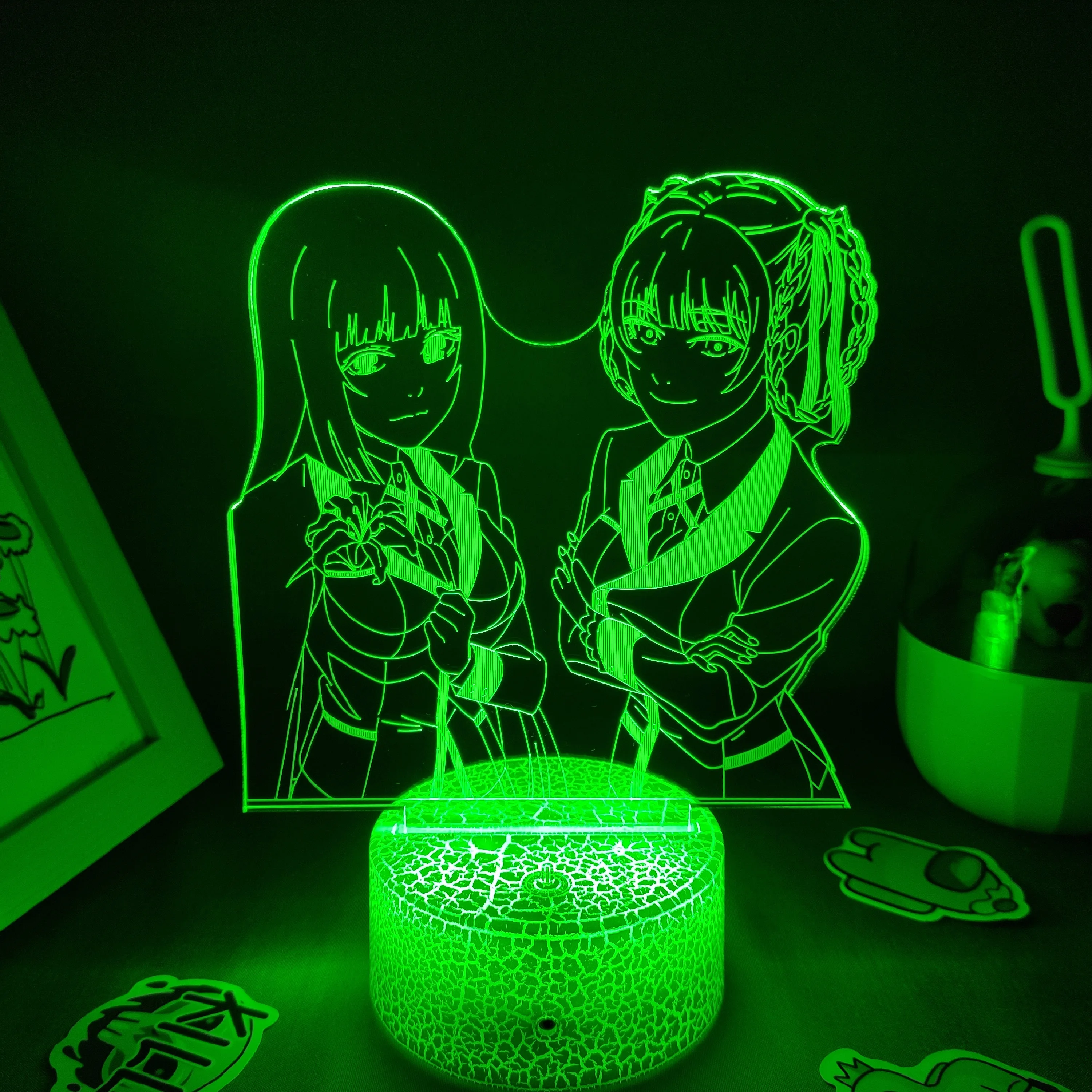 Anime Kakegurui Figure Midari Ikishima Led Rgb Night Lights Cool Gift For Friend Lava Lamp ...