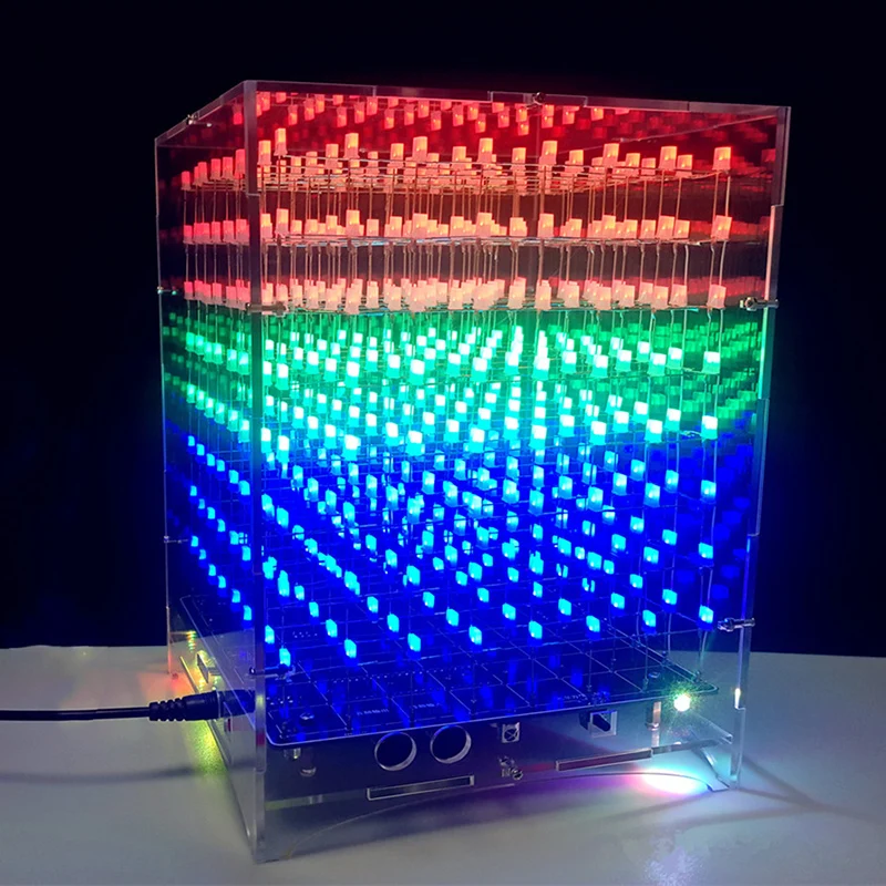 Shaded Greeting Bot Cololful 8*8*8 Light Cubes Diy Kit Wifi Phone App Change Word Remote Conrol  888 Led Flashing Smart Electronic Production Gift 3d - Buy Led Cube 16x16x16,8x8x8  Rgb Led Cube,Ice Cube 8*8*8 Product