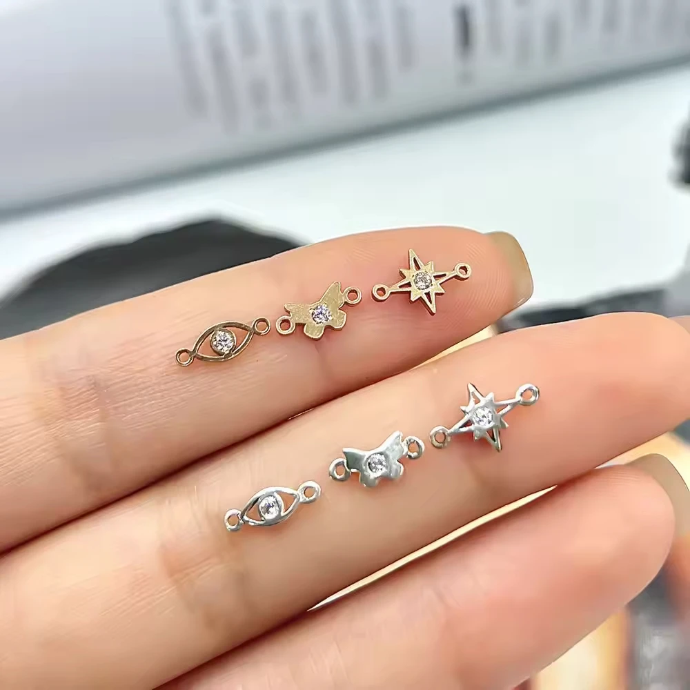 Gp Butterfly Eyes Connector Charm Permanent Jewelry Chains Making K