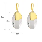 Crystal Earrings Explosive Fashion Personality Metal Set Irregular Faceted Clear Crystal Earrings