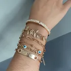 Suit Jewelry 2021 New Style Multilayer Gold Cuban Link Charm Evil Eye Bracelet Suit Jewelry